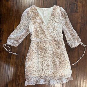 Snake Print Wrap Dress